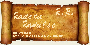Radeta Radulić vizit kartica